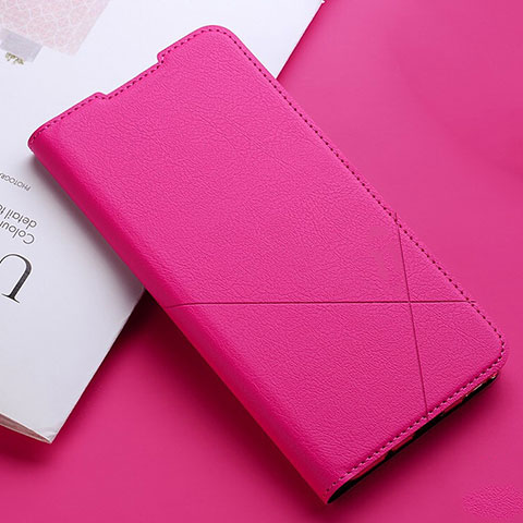 Funda de Cuero Cartera con Soporte Carcasa T03 para Xiaomi Redmi Note 8T Rosa Roja