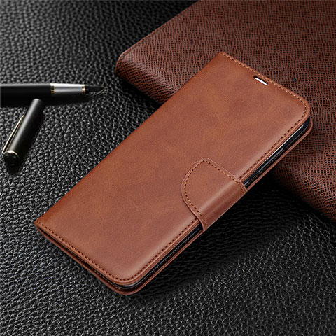 Funda de Cuero Cartera con Soporte Carcasa T03 para Xiaomi Redmi Note 9 Marron