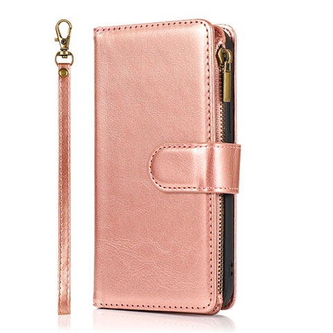 Funda de Cuero Cartera con Soporte Carcasa T04 para Apple iPhone 12 Mini Oro Rosa