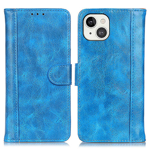 Funda de Cuero Cartera con Soporte Carcasa T04 para Apple iPhone 13 Azul