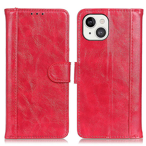 Funda de Cuero Cartera con Soporte Carcasa T04 para Apple iPhone 13 Rojo