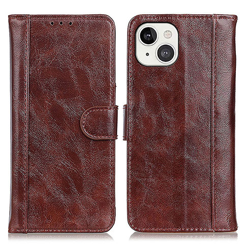 Funda de Cuero Cartera con Soporte Carcasa T04 para Apple iPhone 14 Plus Marron