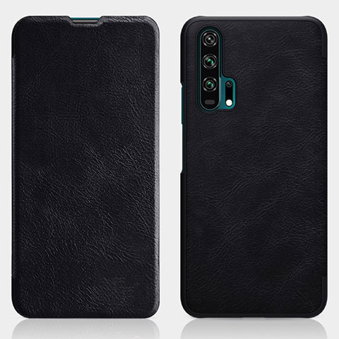 Funda de Cuero Cartera con Soporte Carcasa T04 para Huawei Honor 20 Pro Negro