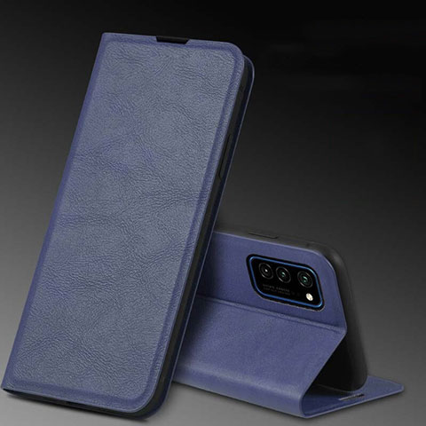 Funda de Cuero Cartera con Soporte Carcasa T04 para Huawei Honor View 30 5G Azul