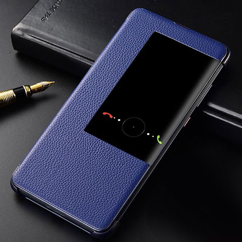 Funda de Cuero Cartera con Soporte Carcasa T04 para Huawei Mate 20 Azul