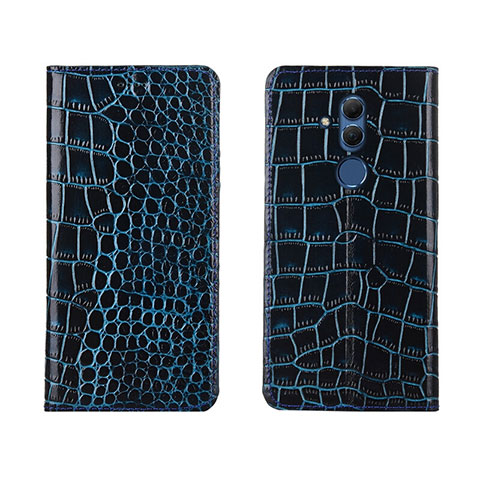 Funda de Cuero Cartera con Soporte Carcasa T04 para Huawei Mate 20 Lite Azul