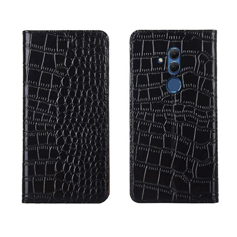 Funda de Cuero Cartera con Soporte Carcasa T04 para Huawei Mate 20 Lite Negro