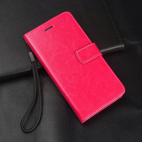 Funda de Cuero Cartera con Soporte Carcasa T04 para Huawei Nova 4e Rosa Roja