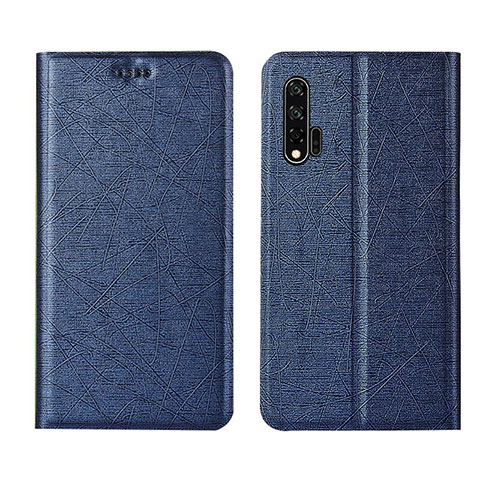 Funda de Cuero Cartera con Soporte Carcasa T04 para Huawei Nova 6 Azul