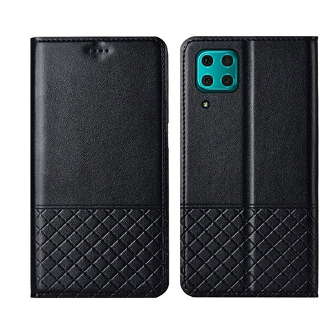 Funda de Cuero Cartera con Soporte Carcasa T04 para Huawei Nova 7i Negro