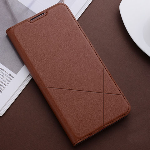 Funda de Cuero Cartera con Soporte Carcasa T04 para Huawei P Smart+ Plus (2019) Marron