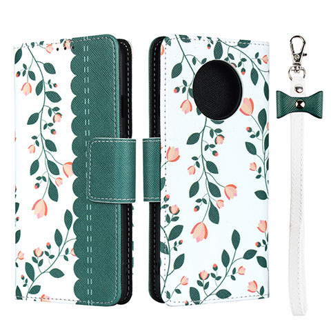 Funda de Cuero Cartera con Soporte Carcasa T04 para OnePlus 7T Verde