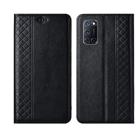 Funda de Cuero Cartera con Soporte Carcasa T04 para Oppo A52 Negro