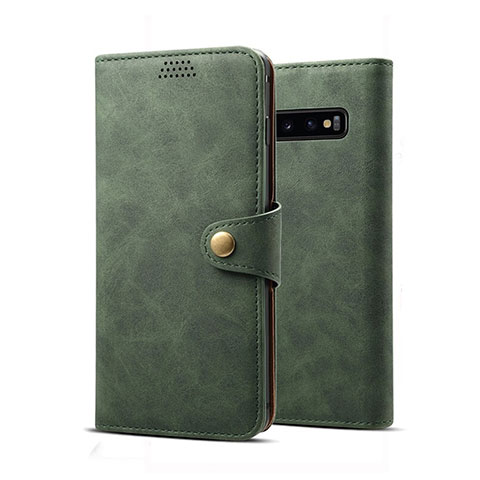 Funda de Cuero Cartera con Soporte Carcasa T04 para Samsung Galaxy S10 Plus Verde