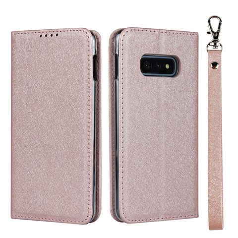 Funda de Cuero Cartera con Soporte Carcasa T04 para Samsung Galaxy S10e Oro Rosa