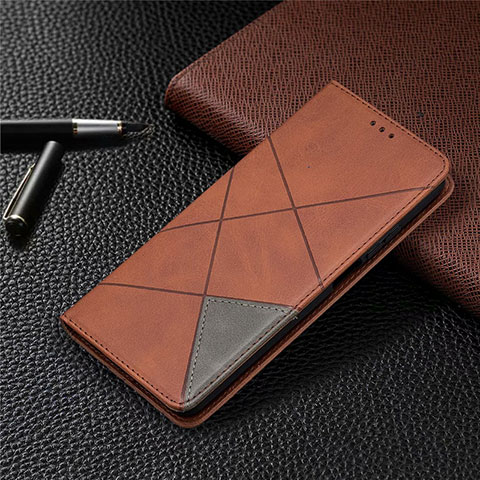 Funda de Cuero Cartera con Soporte Carcasa T04 para Xiaomi Mi 10i 5G Marron