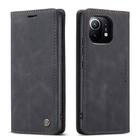 Funda de Cuero Cartera con Soporte Carcasa T04 para Xiaomi Mi 11 Lite 4G Negro