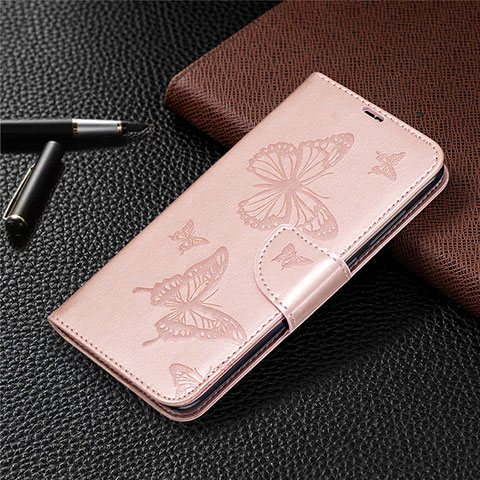 Funda de Cuero Cartera con Soporte Carcasa T04 para Xiaomi Redmi 10X 4G Oro Rosa