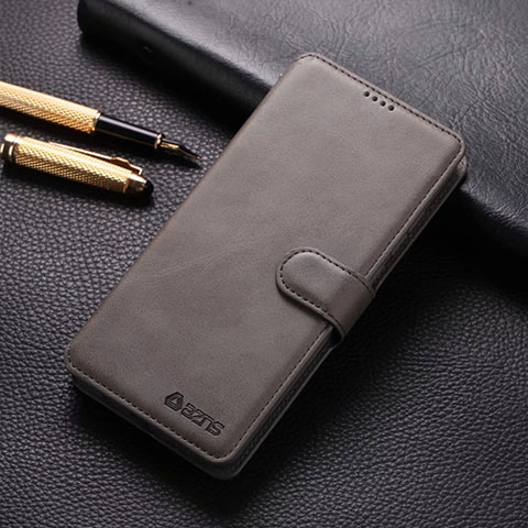 Funda de Cuero Cartera con Soporte Carcasa T04 para Xiaomi Redmi Note 8 Pro Gris