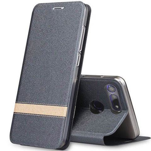 Funda de Cuero Cartera con Soporte Carcasa T05 para Huawei Honor V20 Gris