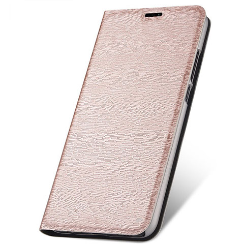 Funda de Cuero Cartera con Soporte Carcasa T05 para Huawei Nova 4e Oro Rosa