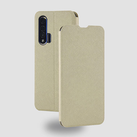 Funda de Cuero Cartera con Soporte Carcasa T05 para Huawei Nova 6 5G Oro