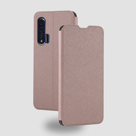 Funda de Cuero Cartera con Soporte Carcasa T05 para Huawei Nova 6 5G Oro Rosa