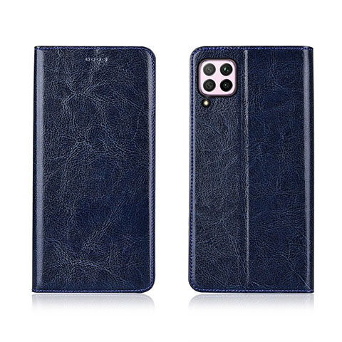 Funda de Cuero Cartera con Soporte Carcasa T05 para Huawei Nova 6 SE Azul