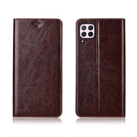 Funda de Cuero Cartera con Soporte Carcasa T05 para Huawei Nova 6 SE Marron