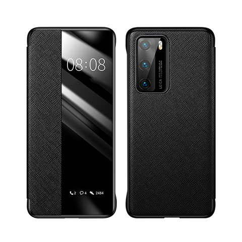 Funda de Cuero Cartera con Soporte Carcasa T05 para Huawei P40 Negro