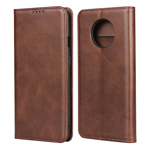 Funda de Cuero Cartera con Soporte Carcasa T05 para OnePlus 7T Marron