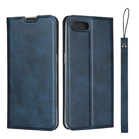 Funda de Cuero Cartera con Soporte Carcasa T05 para Oppo RX17 Neo Azul