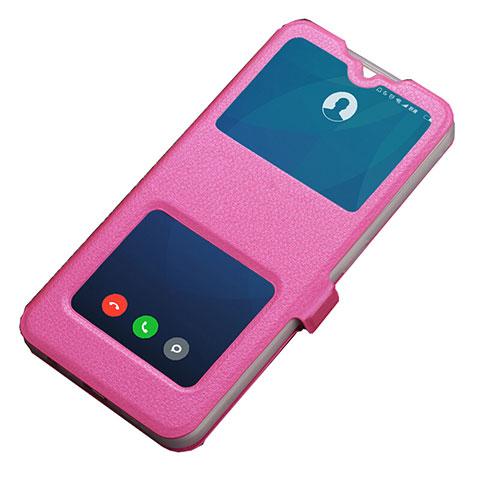 Funda de Cuero Cartera con Soporte Carcasa T05 para Oppo RX17 Pro Rosa Roja