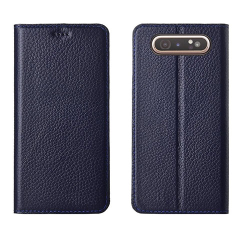 Funda de Cuero Cartera con Soporte Carcasa T05 para Samsung Galaxy A90 4G Azul