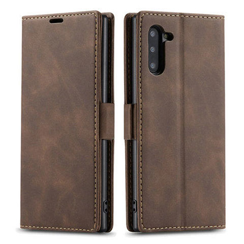 Funda de Cuero Cartera con Soporte Carcasa T05 para Samsung Galaxy Note 10 Marron