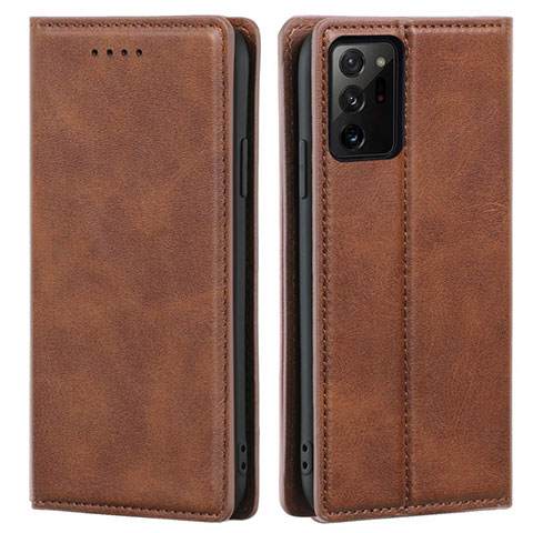 Funda de Cuero Cartera con Soporte Carcasa T05 para Samsung Galaxy Note 20 Ultra 5G Marron