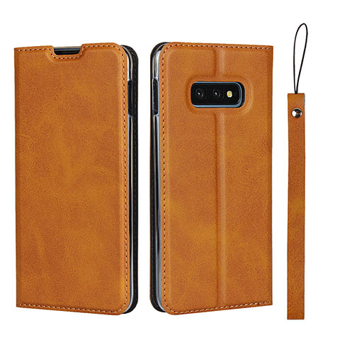 Funda de Cuero Cartera con Soporte Carcasa T05 para Samsung Galaxy S10e Naranja