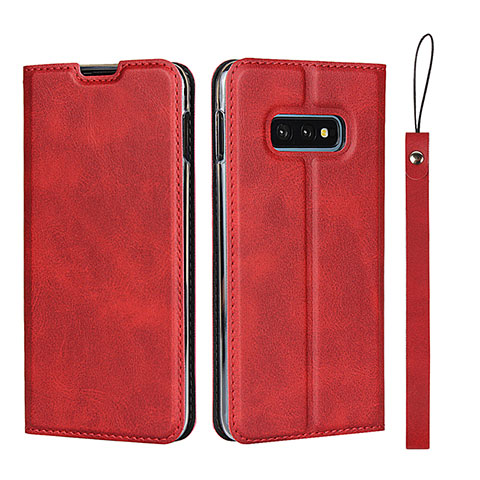 Funda de Cuero Cartera con Soporte Carcasa T05 para Samsung Galaxy S10e Rojo