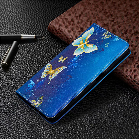 Funda de Cuero Cartera con Soporte Carcasa T05 para Xiaomi Mi 10i 5G Azul