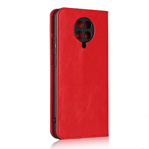 Funda de Cuero Cartera con Soporte Carcasa T05 para Xiaomi Redmi K30 Pro Zoom Rojo