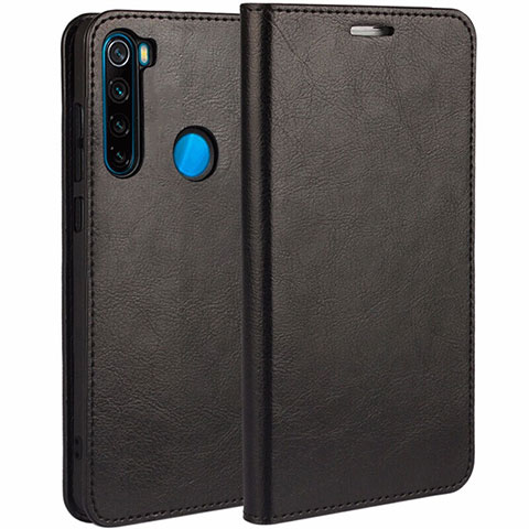 Funda de Cuero Cartera con Soporte Carcasa T05 para Xiaomi Redmi Note 8 (2021) Negro