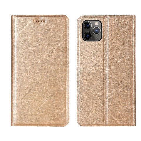 Funda de Cuero Cartera con Soporte Carcasa T06 para Apple iPhone 11 Pro Oro