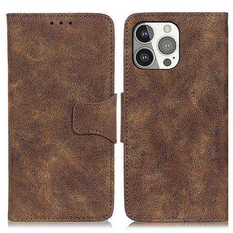 Funda de Cuero Cartera con Soporte Carcasa T06 para Apple iPhone 16 Pro Marron