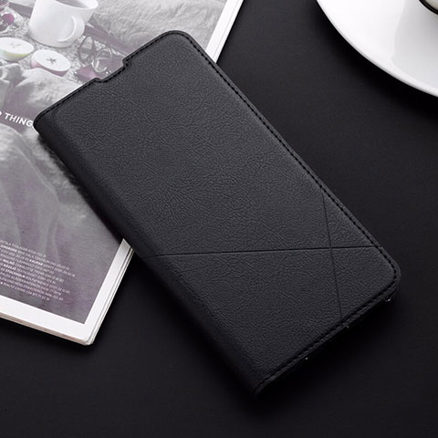 Funda de Cuero Cartera con Soporte Carcasa T06 para Huawei Honor V20 Negro