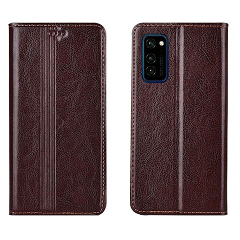 Funda de Cuero Cartera con Soporte Carcasa T06 para Huawei Honor V30 Pro 5G Marron