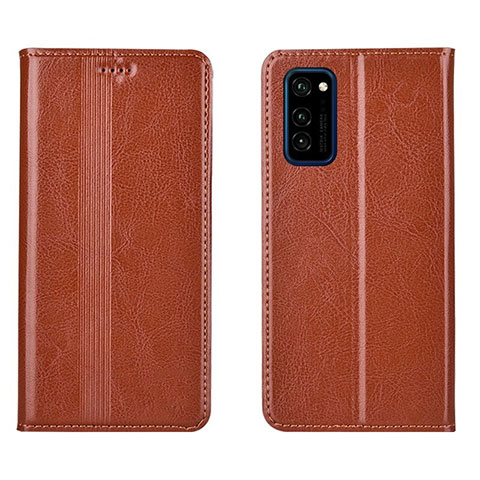 Funda de Cuero Cartera con Soporte Carcasa T06 para Huawei Honor View 30 Pro 5G Naranja