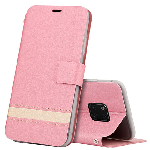 Funda de Cuero Cartera con Soporte Carcasa T06 para Huawei Mate 20 Pro Rosa