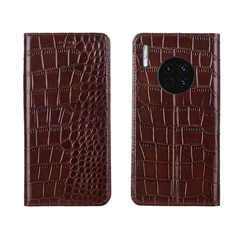 Funda de Cuero Cartera con Soporte Carcasa T06 para Huawei Mate 30 5G Marron