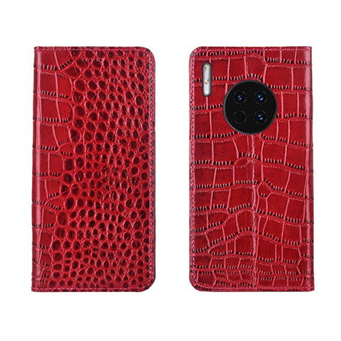 Funda de Cuero Cartera con Soporte Carcasa T06 para Huawei Mate 30 5G Rojo