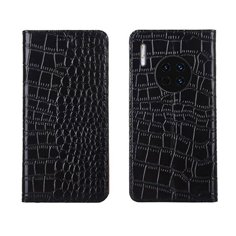 Funda de Cuero Cartera con Soporte Carcasa T06 para Huawei Mate 30 Pro Negro